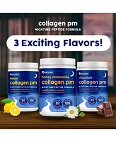 NativePath Collagen Pm - Lemon Nighttime Collagen Peptides Powder with Magnesium, Gaba, L-Theanine and Melatonin - 20 Servings