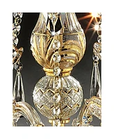 Streamdale Furniture 35" Tall" Luminere" 8 Led Light Chandelier With Crystals, Matte Gold And Crystal