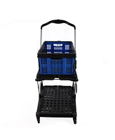 Streamdale Furniture Collapsible, Multi-Level Aluminum and Pp Utility Trolley with Smooth Wheels