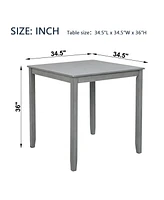 Elegant Solid Wood Counter Height Dining Table with Spacious Surface, Table Only