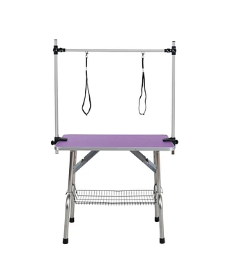 Simplie Fun Safe and Stable Pet Grooming Table with Convenient Storage and Accessories