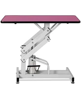 Streamdale Furniture 42.5INCH Hydraulic Pet Grooming Table Pink Color