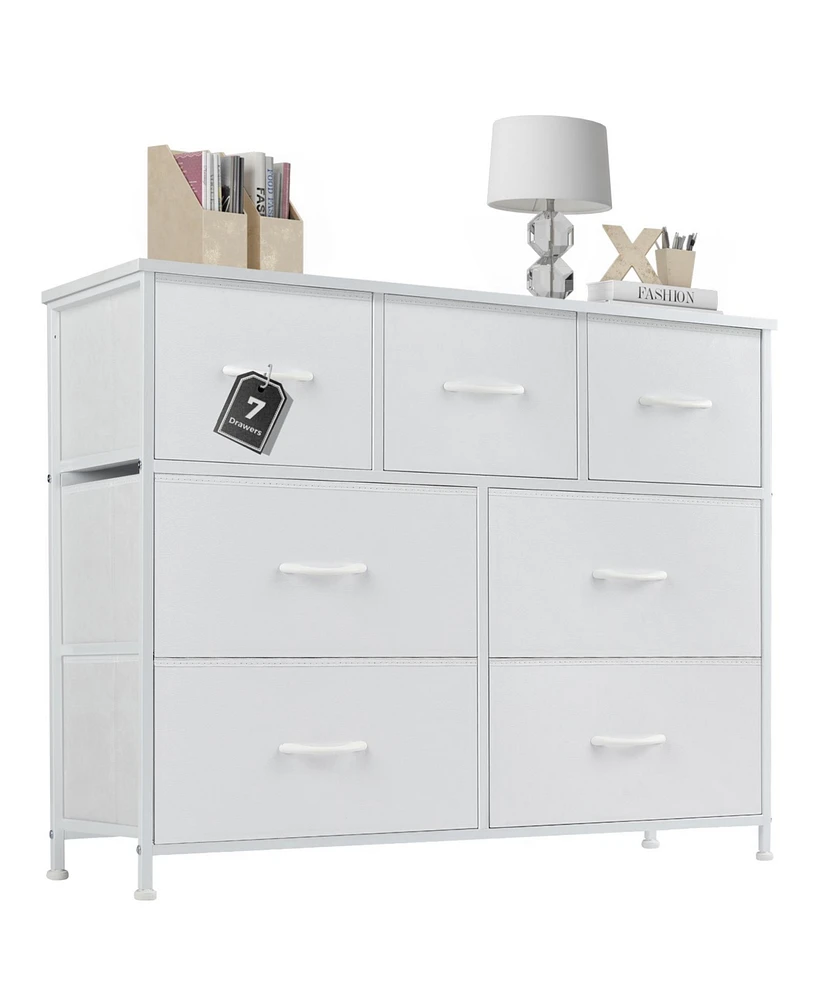 Streamdale Furniture 7 storage Spaces, assembled wardrobe lockers, bedroom furniture lockers, White