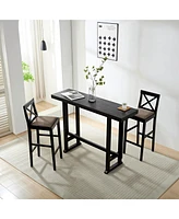 Sturdy Rubber Wood Bar Chair Set for Enhanced Comfort (2Pcs)