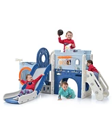 Simplie Fun Pirate Ship Toddler Slide Set: 10-in-1 Indoor/Outdoor Playground