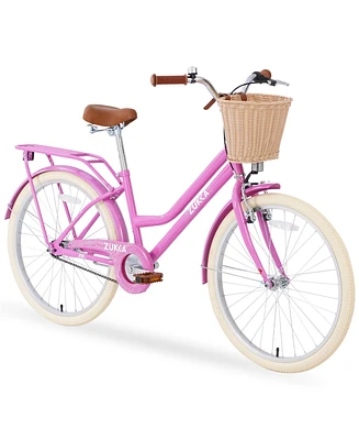 Simplie Fun 24" Girls Bike: Steel Frame, Multiple Colors, 10+ Years