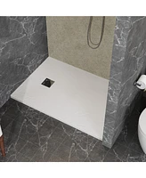 32"x48" White Abs & Acrylic Shower Base Combo