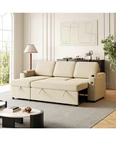 Streamdale Furniture 85.8" Convertible Sofa Bed with Storage