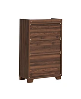 Rustic Farmhouse Wine Cabinet with Storage and Wine Rack