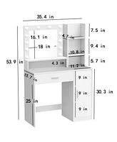 Streamdale Furniture Vabches Makeup Vanity with Adjustable Lights & Storage