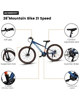 Streamdale Furniture 27" Aluminum Mountain Bike with 21-Speed Shimano Drivetrain and Disc Brakes