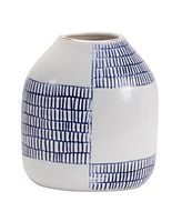 Slickblue Vase (Set of 2) 3"D x 4"H, 6"D x 6.5"H Ceramic