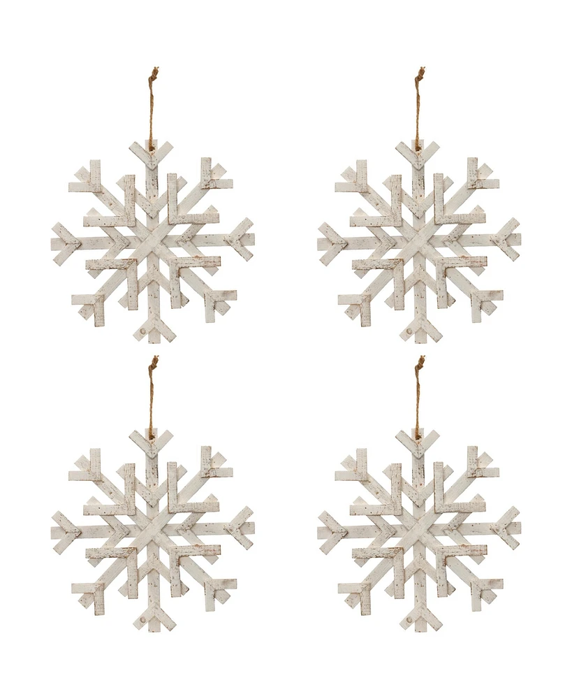 Slickblue Set of 4 Snowflake Ornaments for Winter Decorating