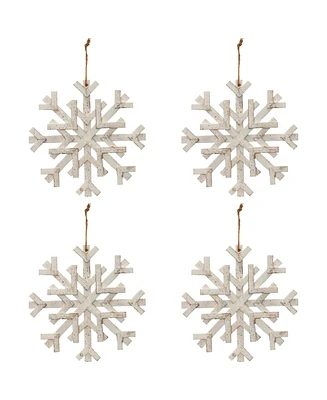 Slickblue Set of 4 Snowflake Ornaments for Winter Decorating