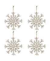 Slickblue Set of 4 Snowflake Ornaments for Winter Decorating