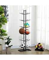 Soozier Ball Storage Rack, Basketball Holder, 12-Ball Organizer