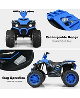 Skonyon 12V Kids Ride on Atv with Led lights and Treaded Tires
