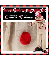Givimo 5 Ft Grins Animatronic Killer Clown Halloween Decoration with Glowing Red Eyes