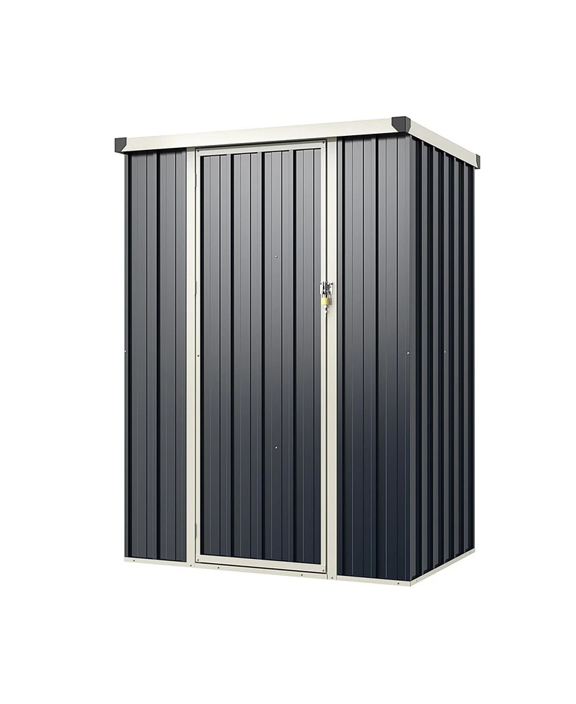 Skonyon 4 x 3 Ft Metal Outdoor Storage Shed with Lockable Door