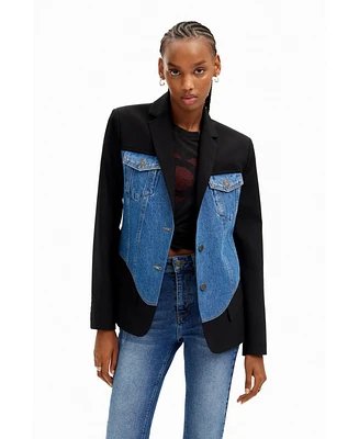 Desigual Women's Hybrid trucker blazer