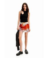 Desigual Women's Wave wrap mini skirt