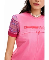 Desigual Women's Seamed logo T-shirt