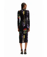 Desigual Women's M. Christian Lacroix arty midi dress