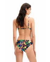 Desigual Women's Jungle Design Triangle Bikini Top