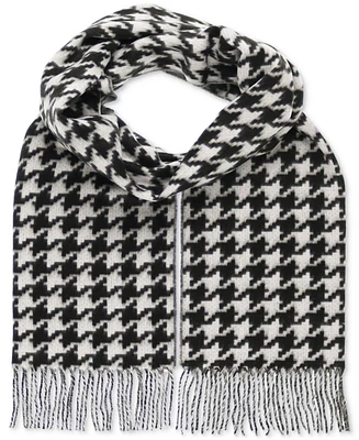 Fraas Women's Houndstooth Fringe-Trim Scarf