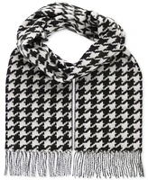 Fraas Women's Houndstooth Fringe-Trim Scarf