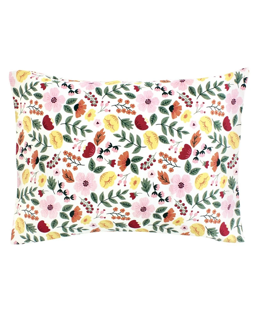 Hudson Baby Infant Girl Cotton Toddler Pillow Case, Fall Botanical, One Size