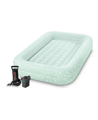 Intex Kids Travel Inflatable Air Mattress with Raised Sides & 3 Nozzle Air Pump