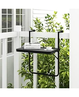 Sugift Folding Hanging Table with 3-Level Adjustable Height for Patio Balcony