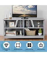 Gymax Tv Stand Entertainment Media Center for Tv's up to 55'' w/ Storage Shelves