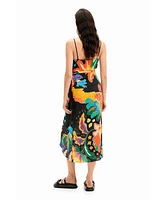 Desigual Women's Jungle design wrap midi dress