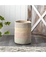 Slickblue Handmade Natural Cotton Multicolored Woven Basket