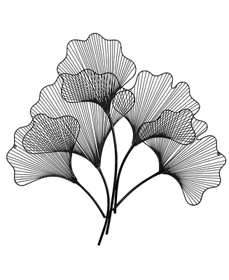 Slickblue 35" Modern Ginkgo Leaf Metal Wall Art Decor