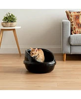 Iris Usa Iris Large Shielded Cat Litter Pan with Scoop, Black
