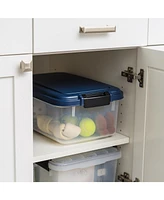 Iris Usa 14 Lbs /15 Qt WeatherPro Airtight Pet Food Storage Container, Dog Cat Bird and Other Pet Food Treats Storage Bin, Keep Fresh, Translucent Bod