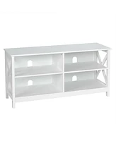 Gymax Tv Stand Entertainment Media Center for Tv's up to 55'' w/ Storage Shelves White