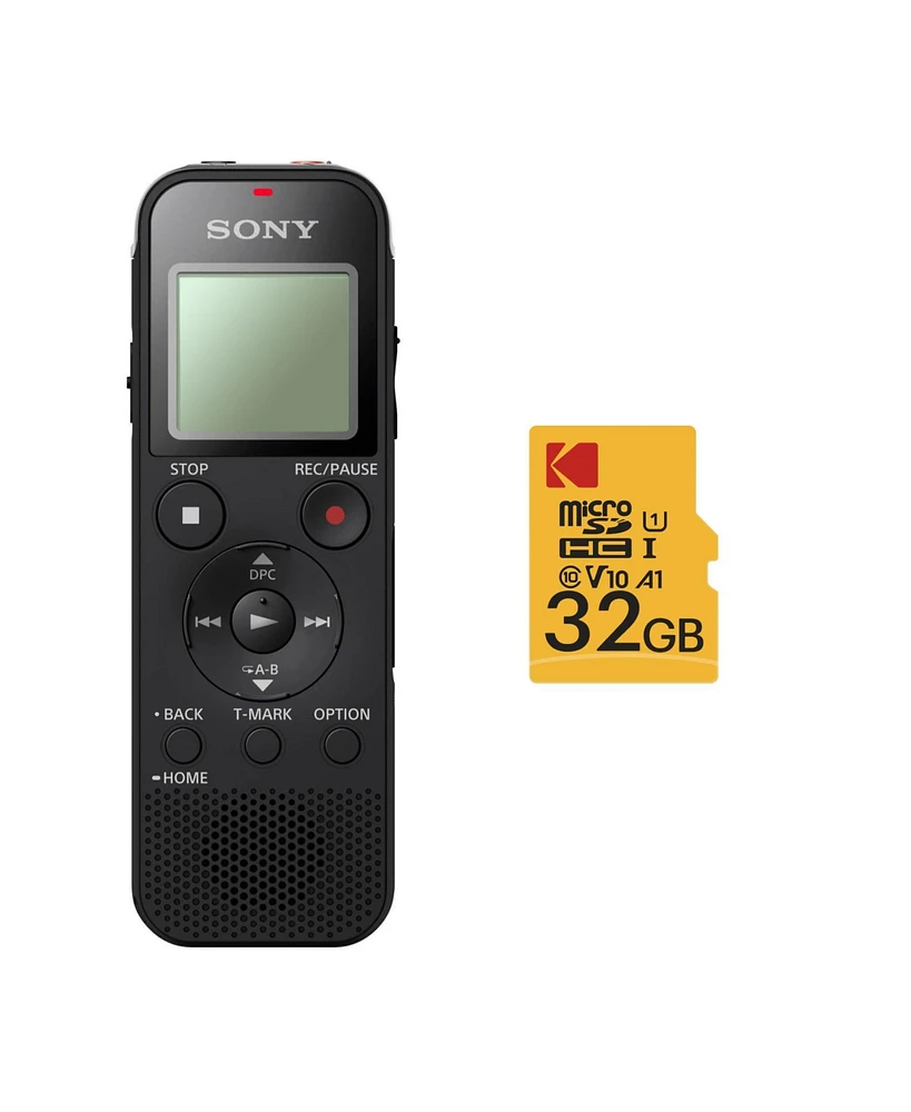 Sony Digital Voice Recorder with Built-in Usb and 32GB Micro Sd Card Bundle