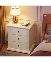 Tribesigns 3-Drawer Nightstand, Wood Night Stand with Storage Drawers, Modern Bedside Table Side End Table for Bedroom