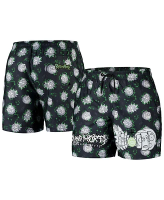 Freeze Max Men's Black Rick and Morty '90s Rave Rickvival Allover Print Shorts