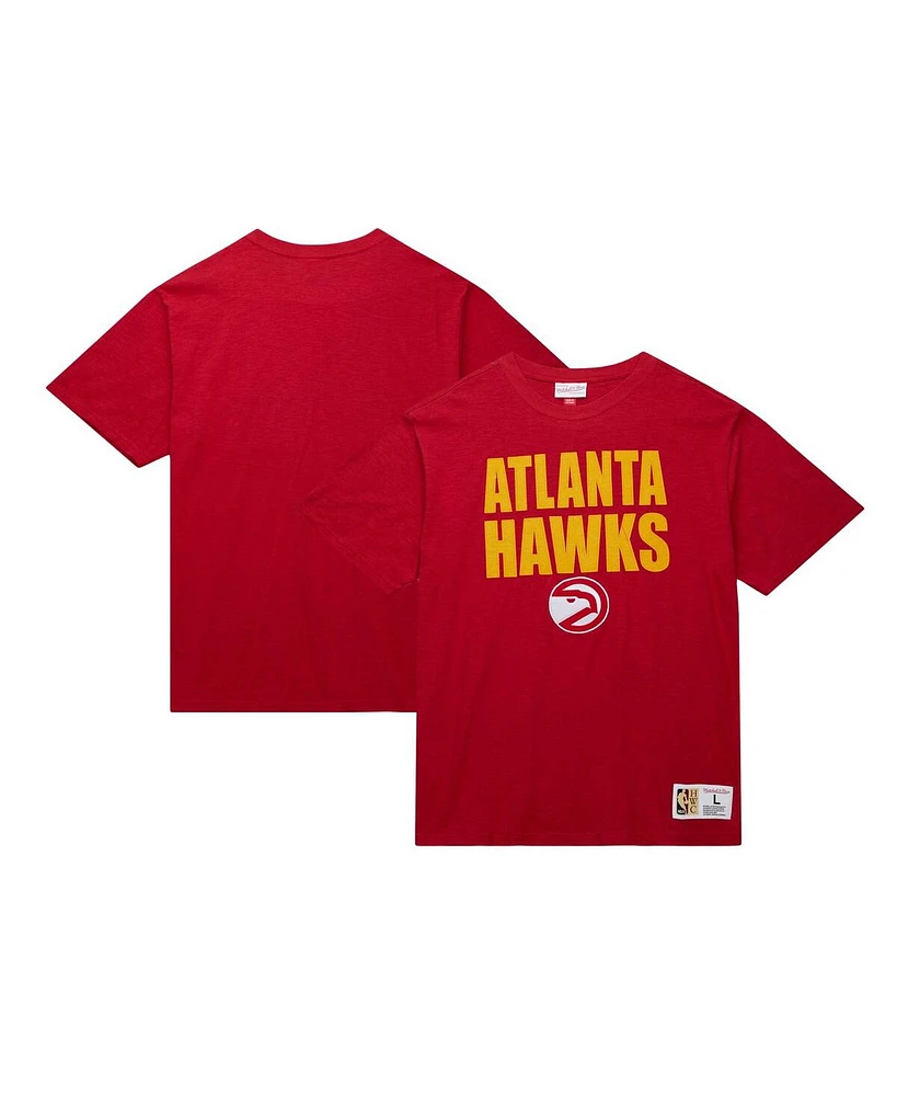 Mitchell & Ness Men's Red Atlanta Hawks Hardwood Classics Legendary Slub T-Shirt