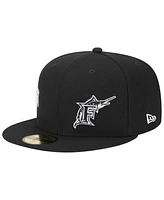 New Era Men's Black Florida Marlins Jersey 59FIFTY Fitted Hat