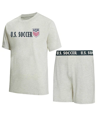 Concepts Sport Men's Ash Usmnt Harbor T-Shirt and Shorts Set