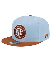 New Era Men's Light Blue/Brown Brooklyn Nets 2-Tone Color Pack 9FIFTY Snapback Hat