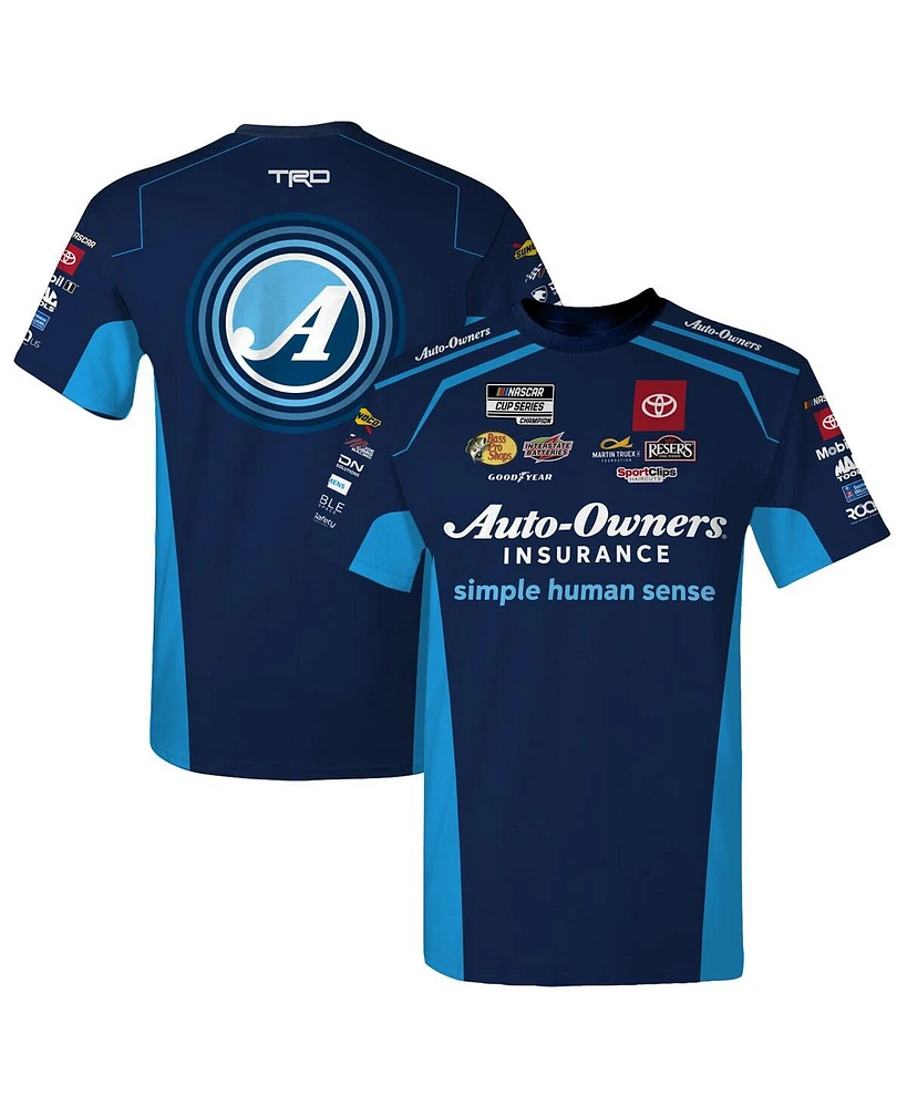 Joe Gibbs Racing Team Collection Men's Blue Martin Truex Jr Auto Owners Uniform T-Shirt