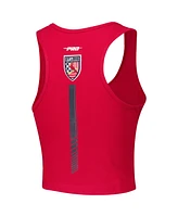 Pro Standard Women's Red St. Louis Cardinals Fast Lane Fitted Tri-Blend Cropped Tank Top