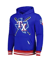 Pro Standard Men's Royal Texas Rangers Mash Up Logo Pullover Hoodie